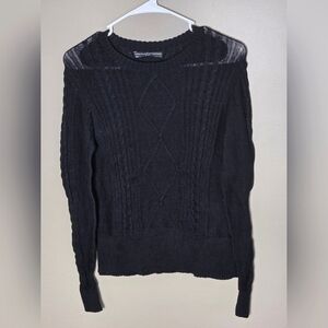 Women's Peruvian Connection Black Preppy Long Sleeve Sweater, Size Large